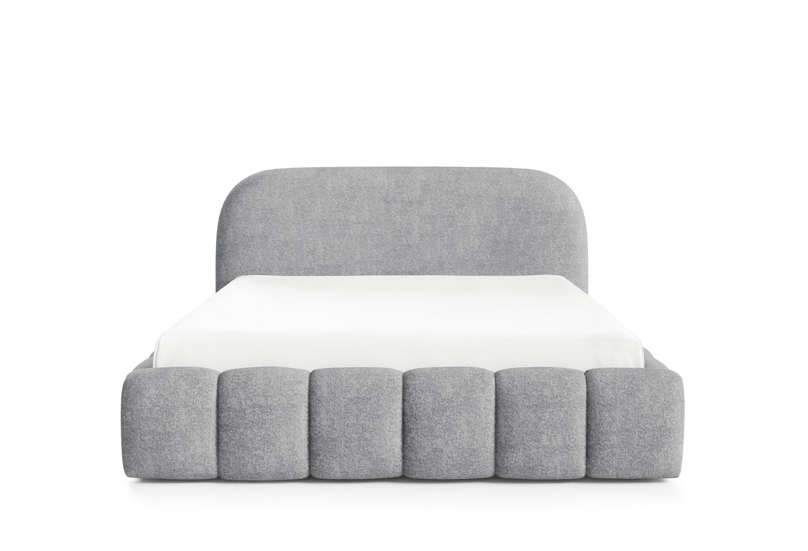 POLSTERBETT BELLURE mit Bettkasten 180x200,Doppelbett mit Stauraum,Lattenrost,Boxspringbett-Optik,ohne Matratze-Grau - Grau, Holz (180/200cm) - Furnistar