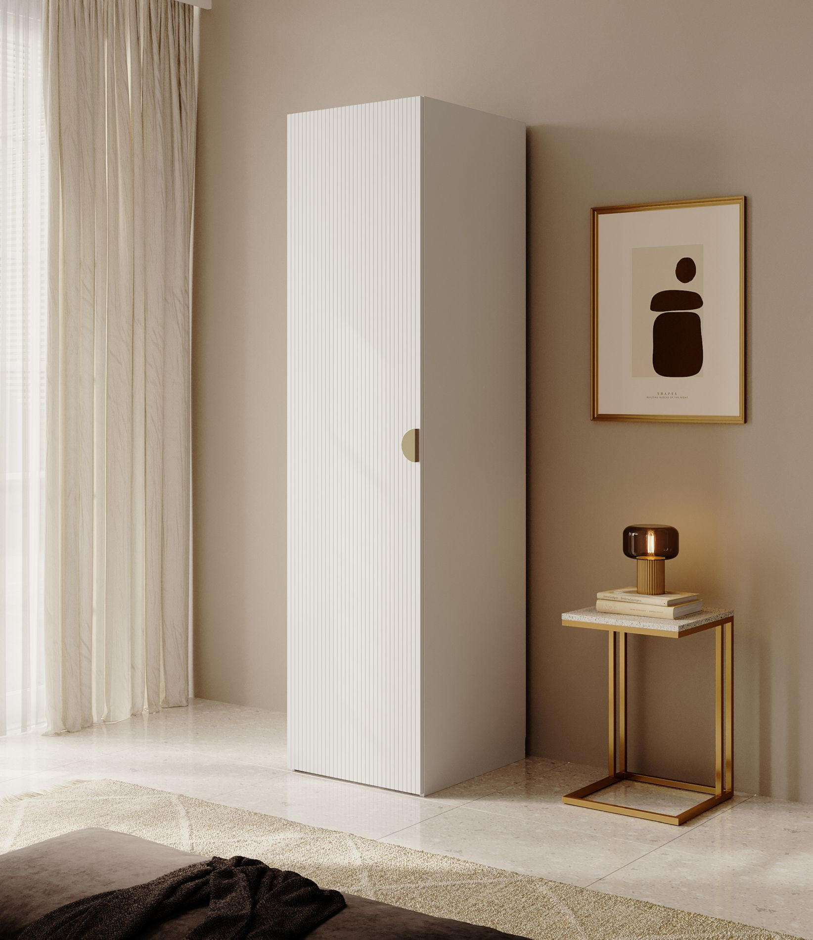 Thumbnail - Selsey Kleiderschrank, Weiß, Holzwerkstoff, 1 Fächer, 2 Schubladen, Rechteckig, 50x200.5x57 cm, Schlafzimmer, Kleidersch...