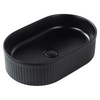 AUFSATZWASCHBECKEN 49/31 cm Geldo - Schwarz, Keramik (49/13/31cm) - Beliani