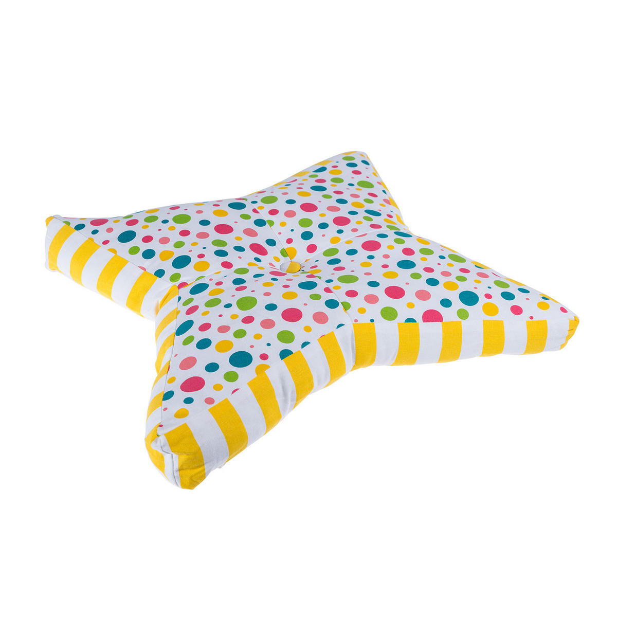 BODENKISSEN Stern, bunte Punkte & gelbe Streifen 70/48/7 cm - Multicolor, Textil (70/48/7cm) - Homescapes