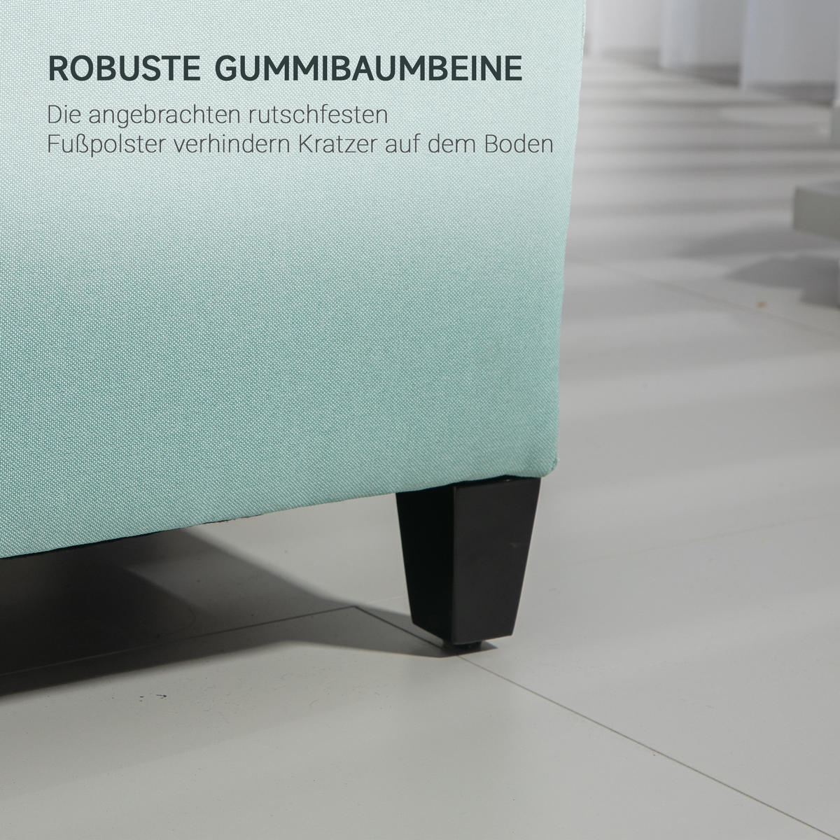 LUXUS Sitzbank Polsterbank mit Stauraum Armlehnen Polyester Holz Grün - Grün, Kunststoff (40/44/100cm) - HOMCOM