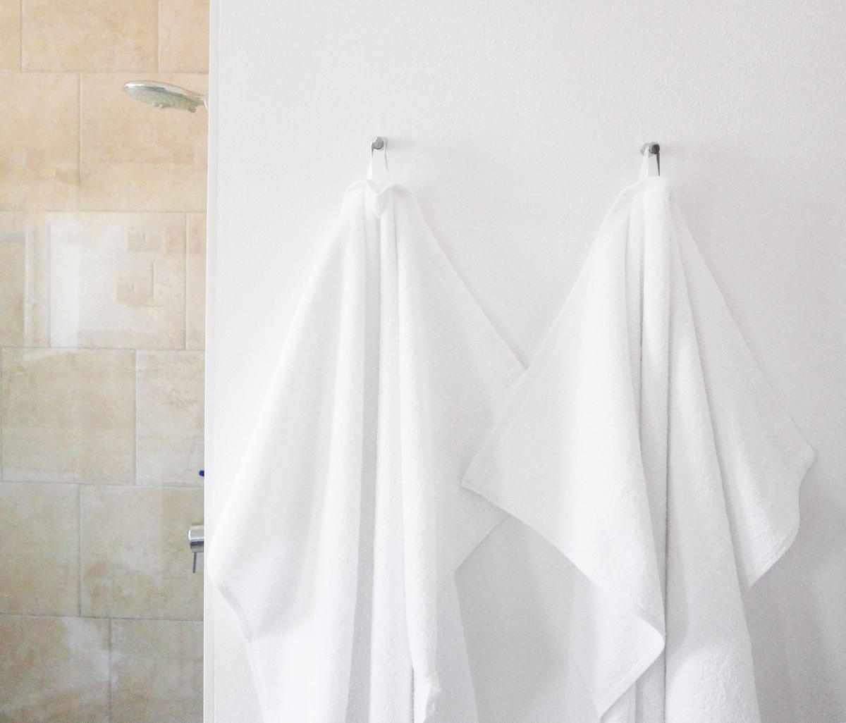 DUSCHTÜCHER, 5er-Set, 70x140 cm, 100% Baumwolle, Weiß - Weiß, Textil (70/140cm) - Zollner