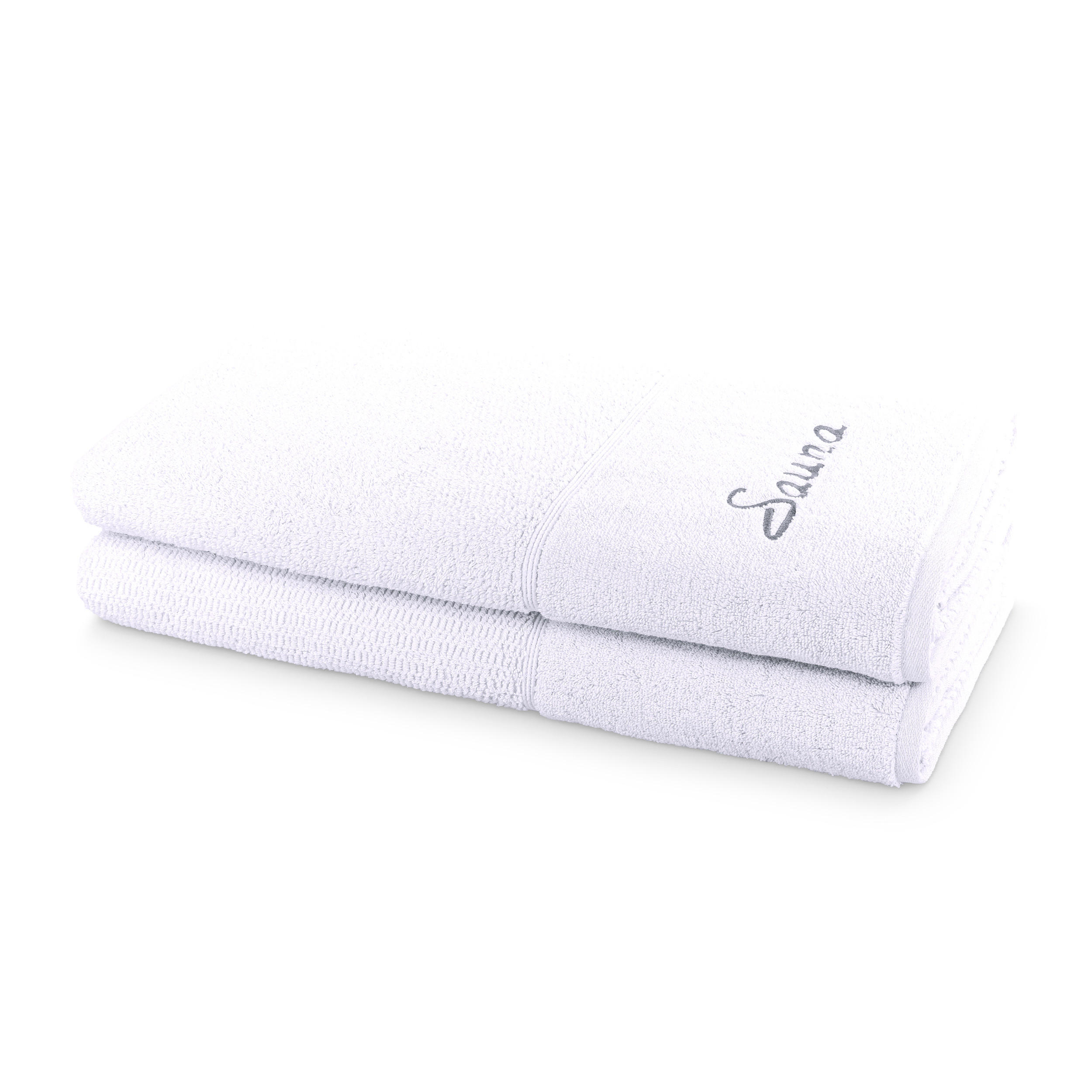 SAUNA SET PEARL 2-TLG - Weiß, Textil (80/200cm) - Möve for Frottana