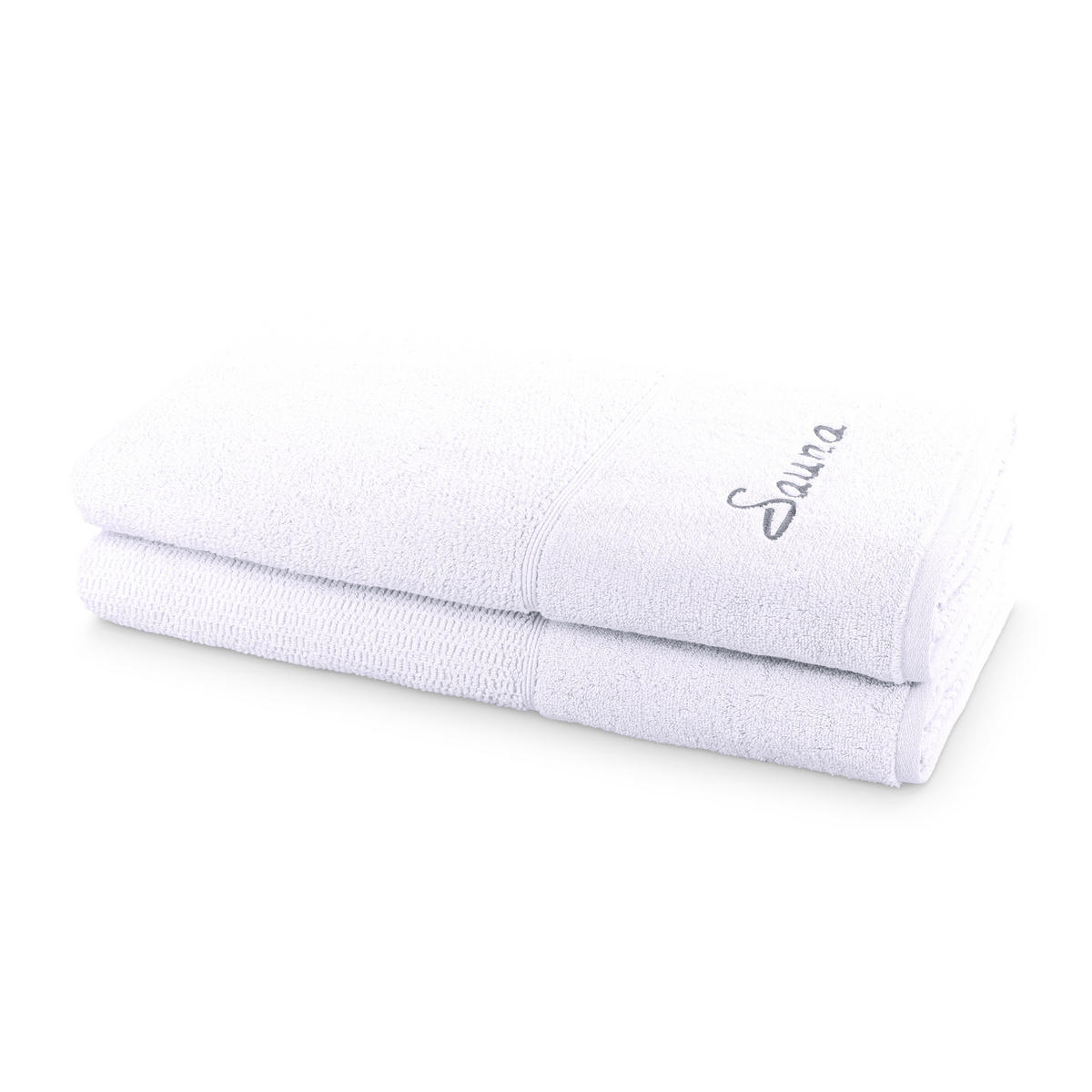 SAUNA SET PEARL 2-TLG - Weiß, Textil (80/200cm) - Möve for Frottana