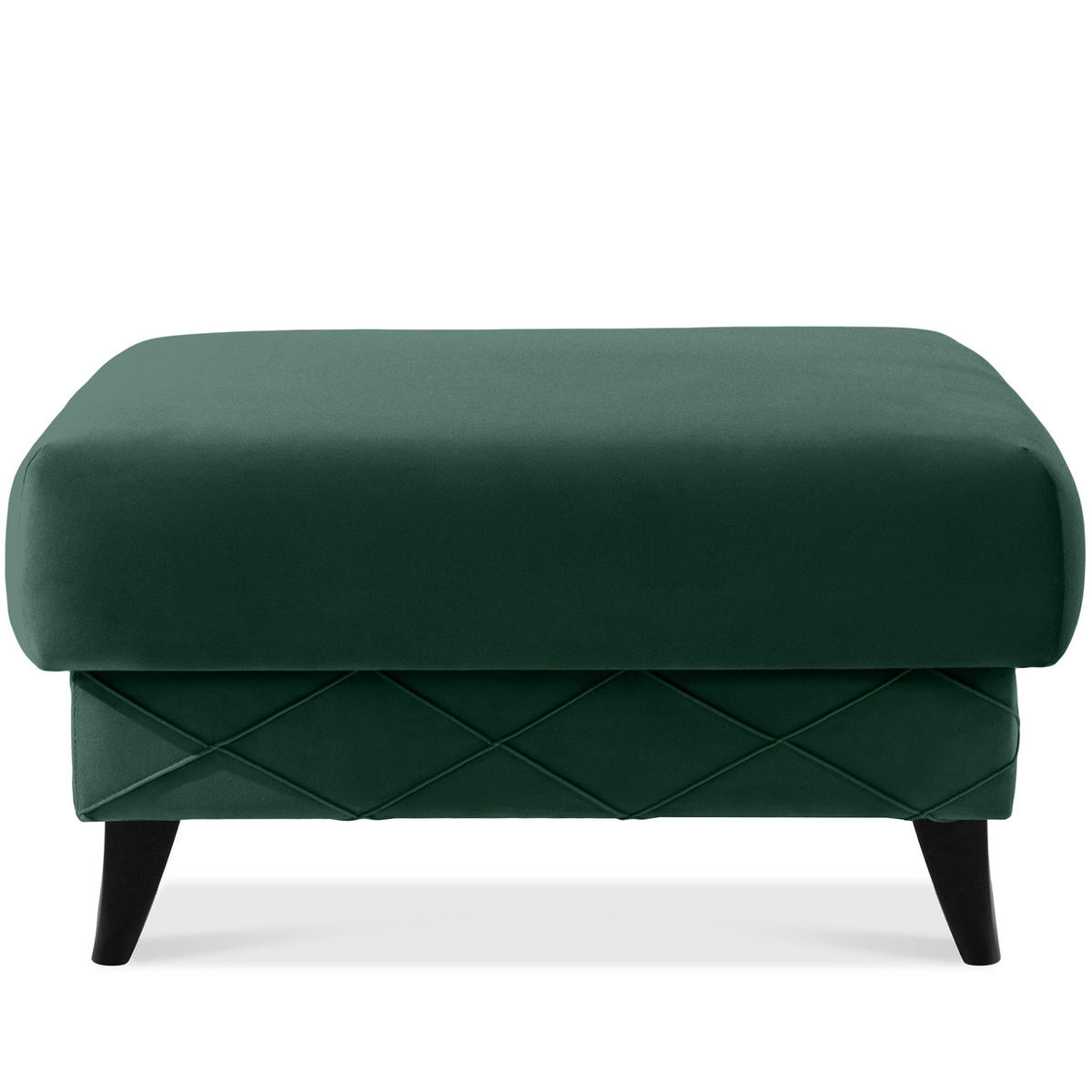 POUF GUSTAVO III Velours, Dunkelgrün - Dunkelgrün, Holz/Holzwerkstoff (92/49/92cm) - KONSIMO®