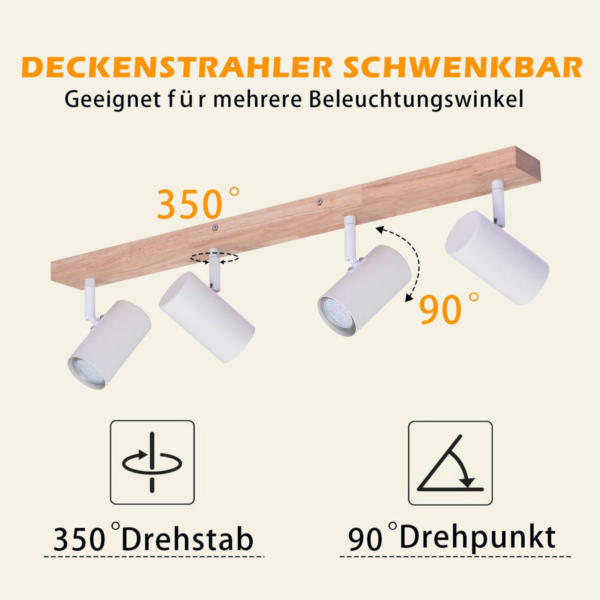 STRAHLER Koblenz 4-flammig 60/10.5/14.5 cm - Braun, Metall (60/10.5/14.5cm) - Nettlife