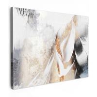 LEINWANDBILD Luxus - Abstrakt - Gold - Weiß Wandbilder 80x60 cm - Goldfarben, Textil (80/60cm) - MuchoWow