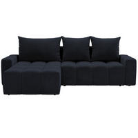 ECKSOFA Bresso Schwarz - Schwarz, Holz/Textil (255/168cm) - Graingold