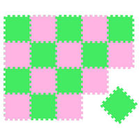 SPIELMATTE ab Null - 180/90/1 cm Puzzlematte Pink - Multicolor, Kunststoff (30/30cm) - Littletom