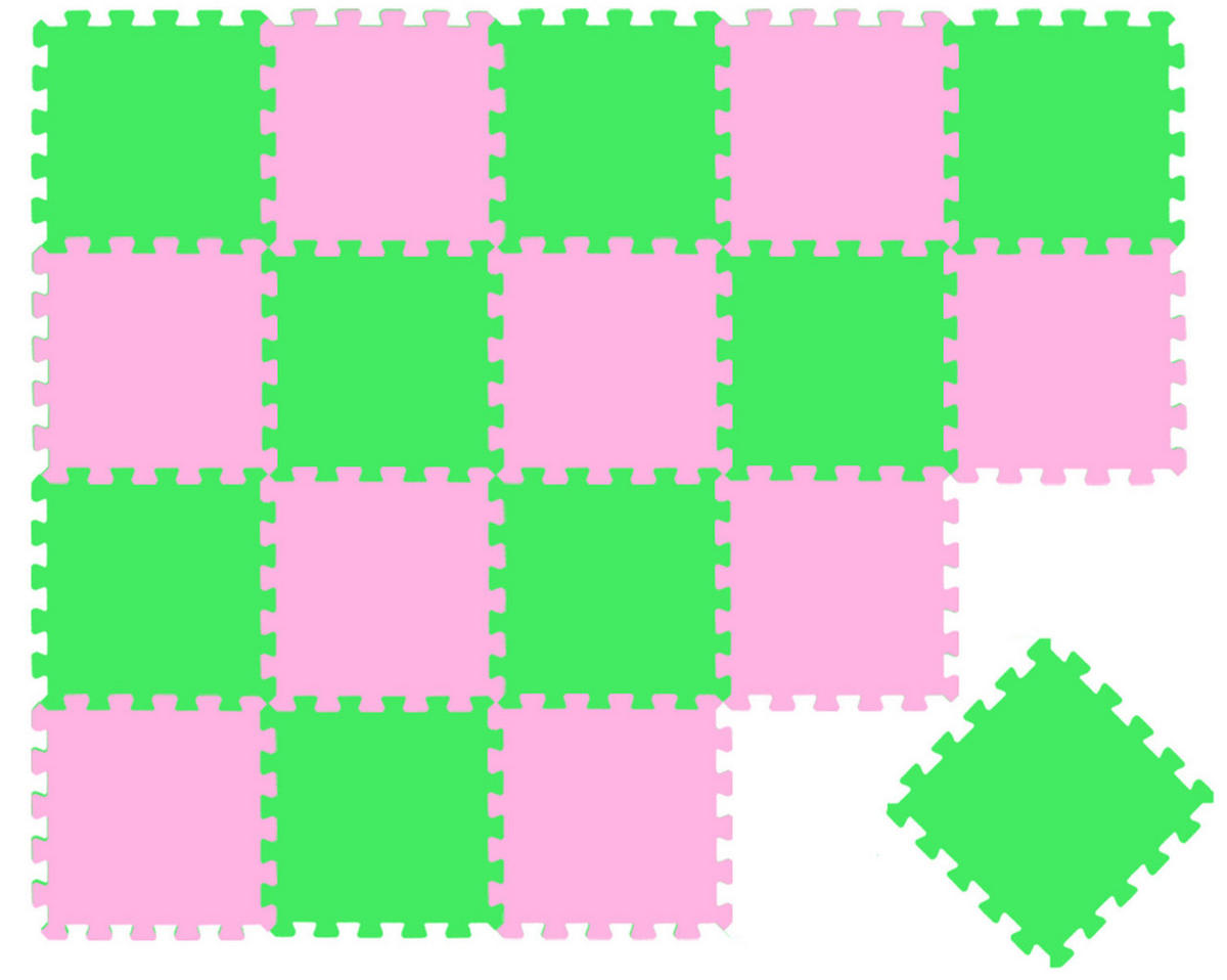 SPIELMATTE ab Null - 180/90/1 cm Puzzlematte Pink - Multicolor, Kunststoff (30/30cm) - Littletom