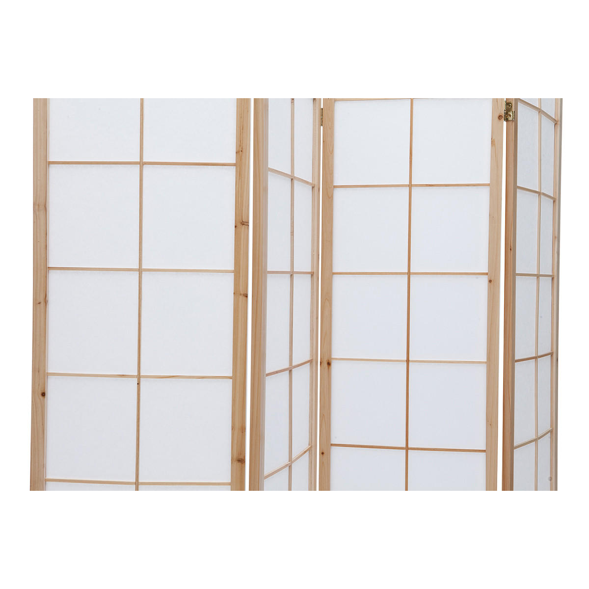PARAVENT Japanisch Holz Papier IKUYO - Naturfarben, Holz (176/174.5/174.5cm) - Miliboo