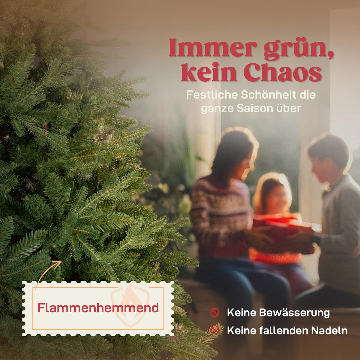 KÜNSTLICHER-WEIHNACHTSBAUM, 180 cm Kiefernbaum künstlich mit 3026 Spitzen - Grün, Kunststoff (180cm) - HOMCOM