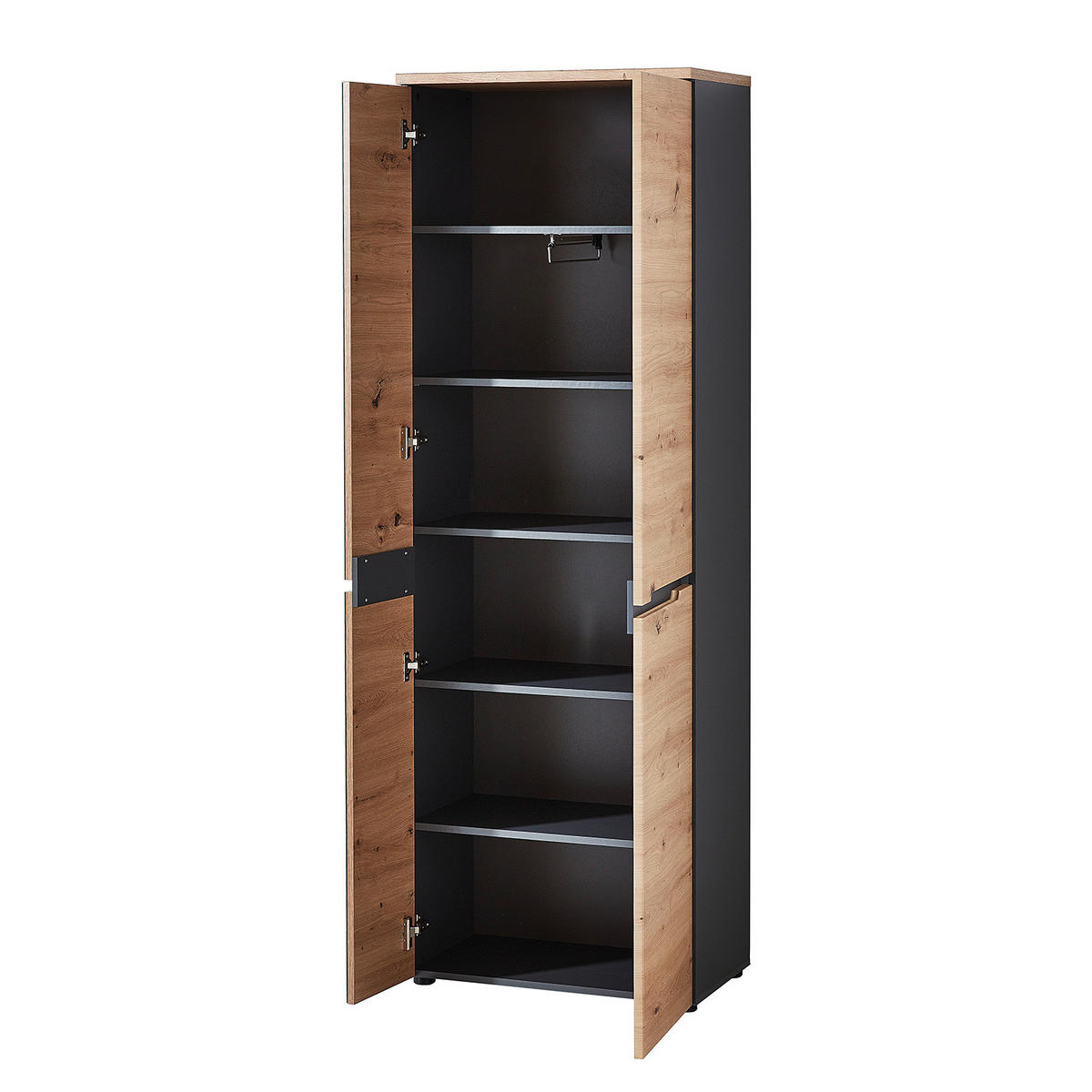 GARDEROBENSCHRANK mit Spiegel - 65 cm - Eiche Artisan, Holzwerkstoff (65/192/38cm) - home24