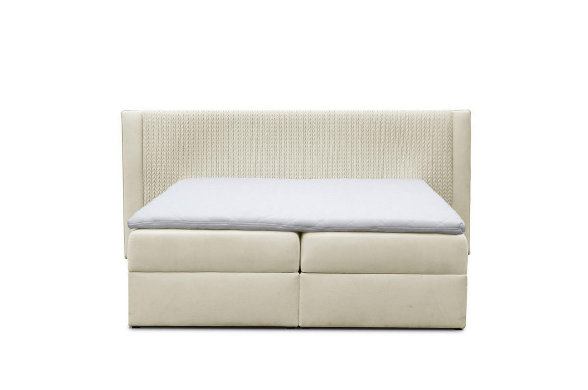 BOXBETT Cedric In Magic Velvet - Creme, Holzwerkstoff/Textil (120/200cm) - Fun Möbel