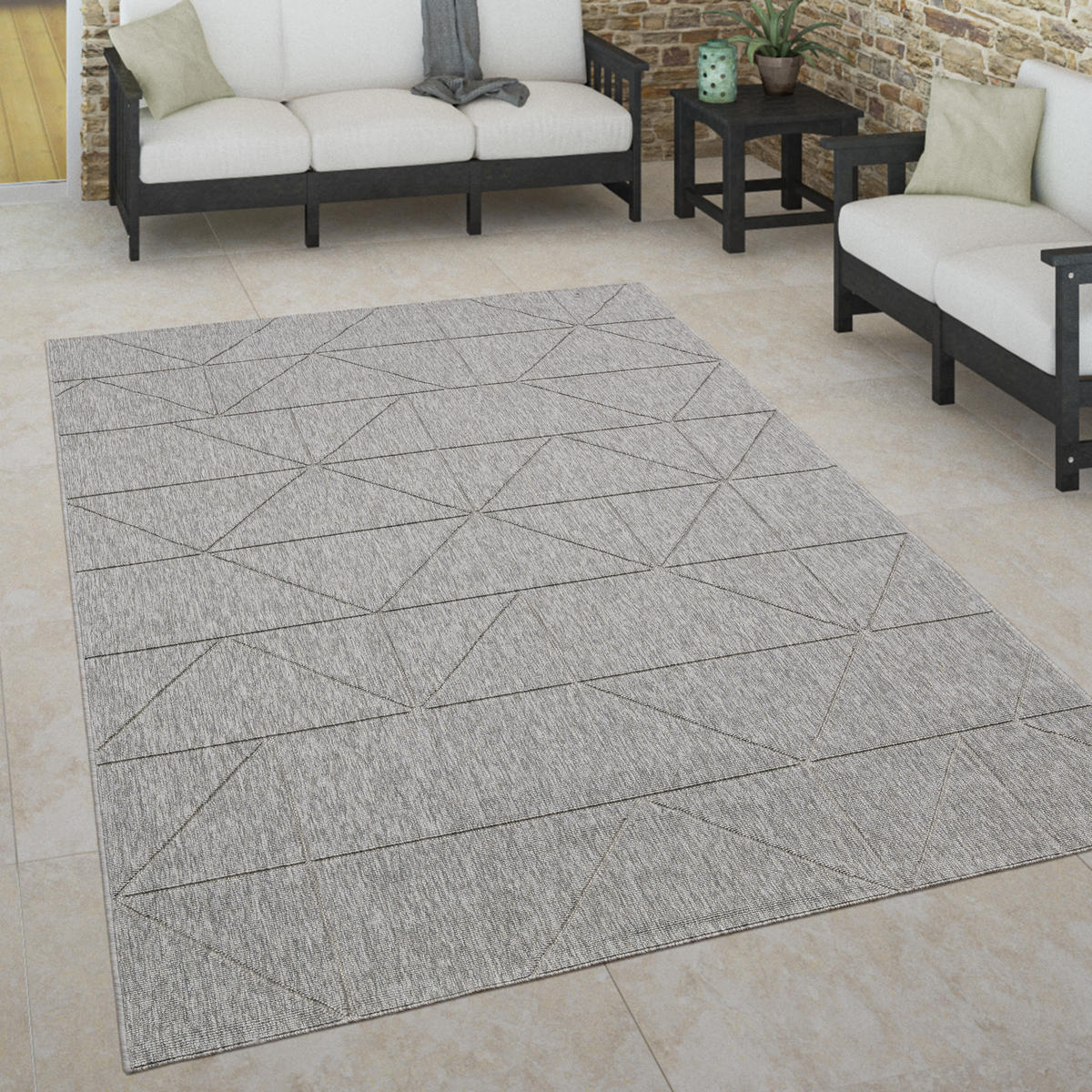 OUTDOORTEPPICH 160/230 cm Brugge 226 - Grau, Textil (160/230cm) - Paco Home