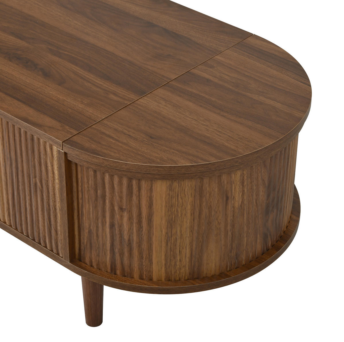 COUCHTISCH 100/48/53,5 cm mit höhenverstellbarer Tischplatte, Klappfächern und MDF-Korpus, Nussbaum - Walnussfarben, Holzwerkstoff (100/48/53.5cm) - Redom