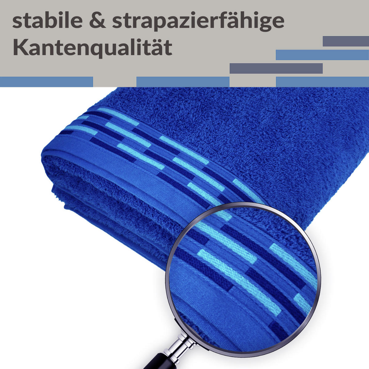 HANDTUCH Lugano Königsblau 2er 50x100 cm - Dunkelblau, Textil (50/100cm) - Lashuma