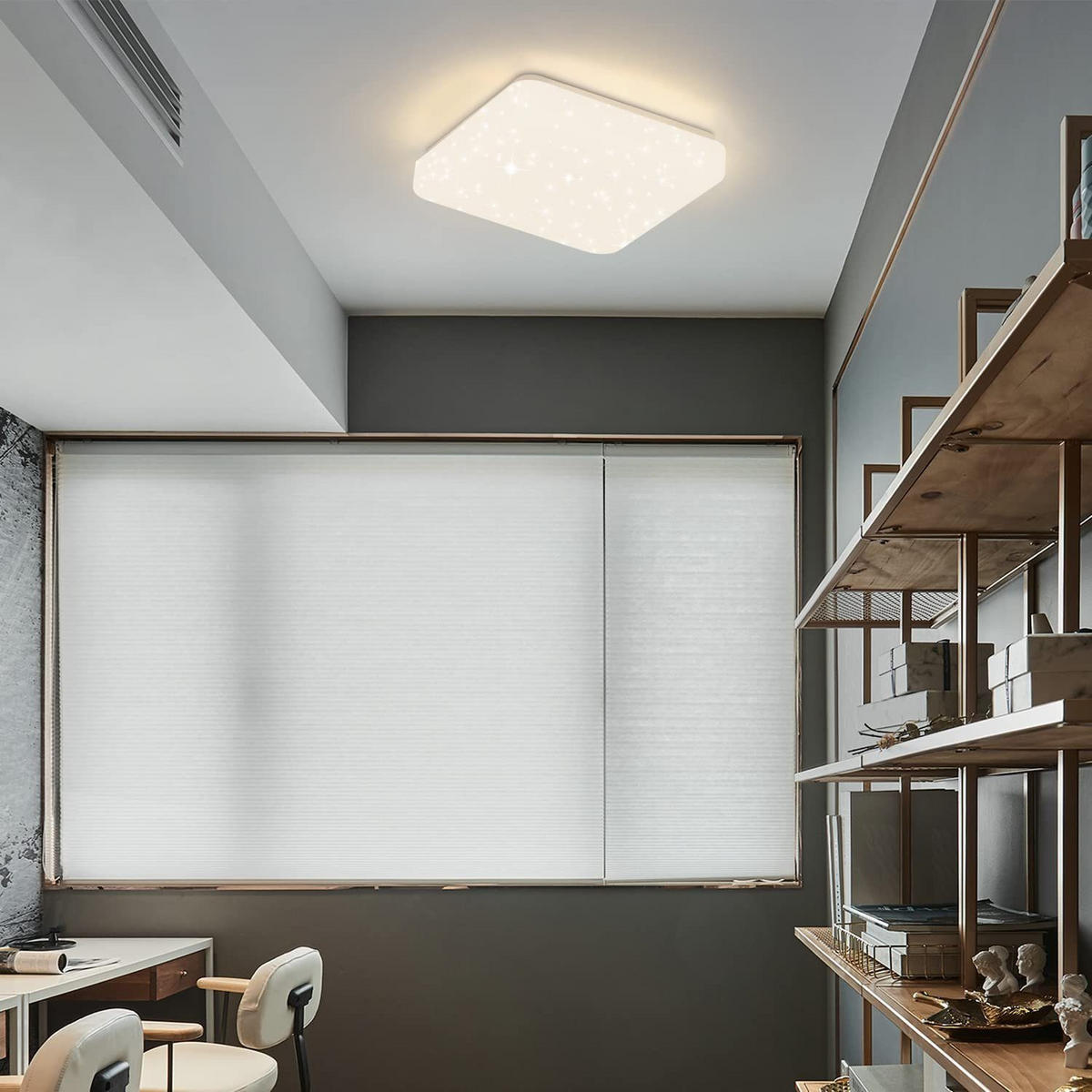 LED-DECKENLEUCHTE Loki 21/19/4cm - Weiß, Kunststoff (21/19/4cm) - ZMH