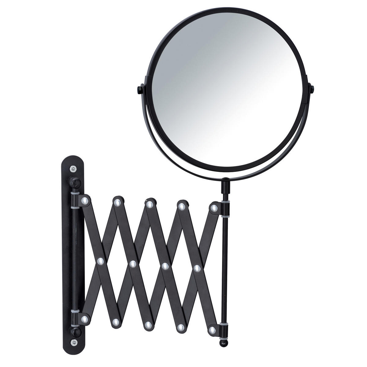 TELESKOP-KOSMETIKSPIEGEL Exclusiv 50/19/38 cm - Schwarz, Metall (19/38/50cm) - Wenko