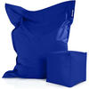 XXL-SITZSACK + Pouf 2er Set - 140x180cm - Blau, Textil (140/25/180cm) - Green Bean