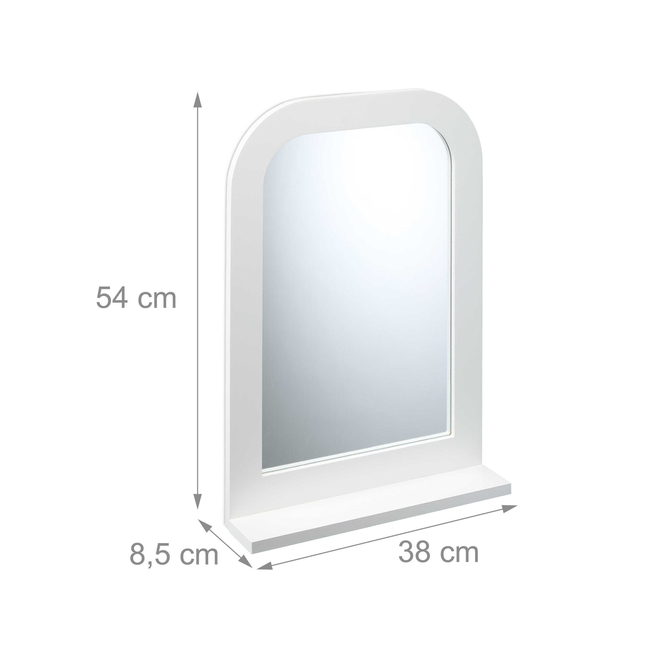 Thumbnail - Relaxdays Badezimmerspiegel, Weiß, Holzwerkstoff, 38x54x8.5 cm, Badezimmer, Badezimmerspiegel, Badspiegel