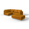 ECKSOFA MIT HOCKER Lorine Mikrofaser Gelb - Hellbraun/Gelb, Buchenholz/Textil (231/161cm) - S-Style Möbel