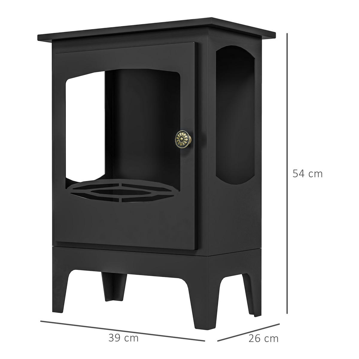 ETHANOLKAMIN DE-17028 zeitgenössisch 1,2 L Schwarz - Schwarz, Metall (39/54/26cm) - ComfortXL