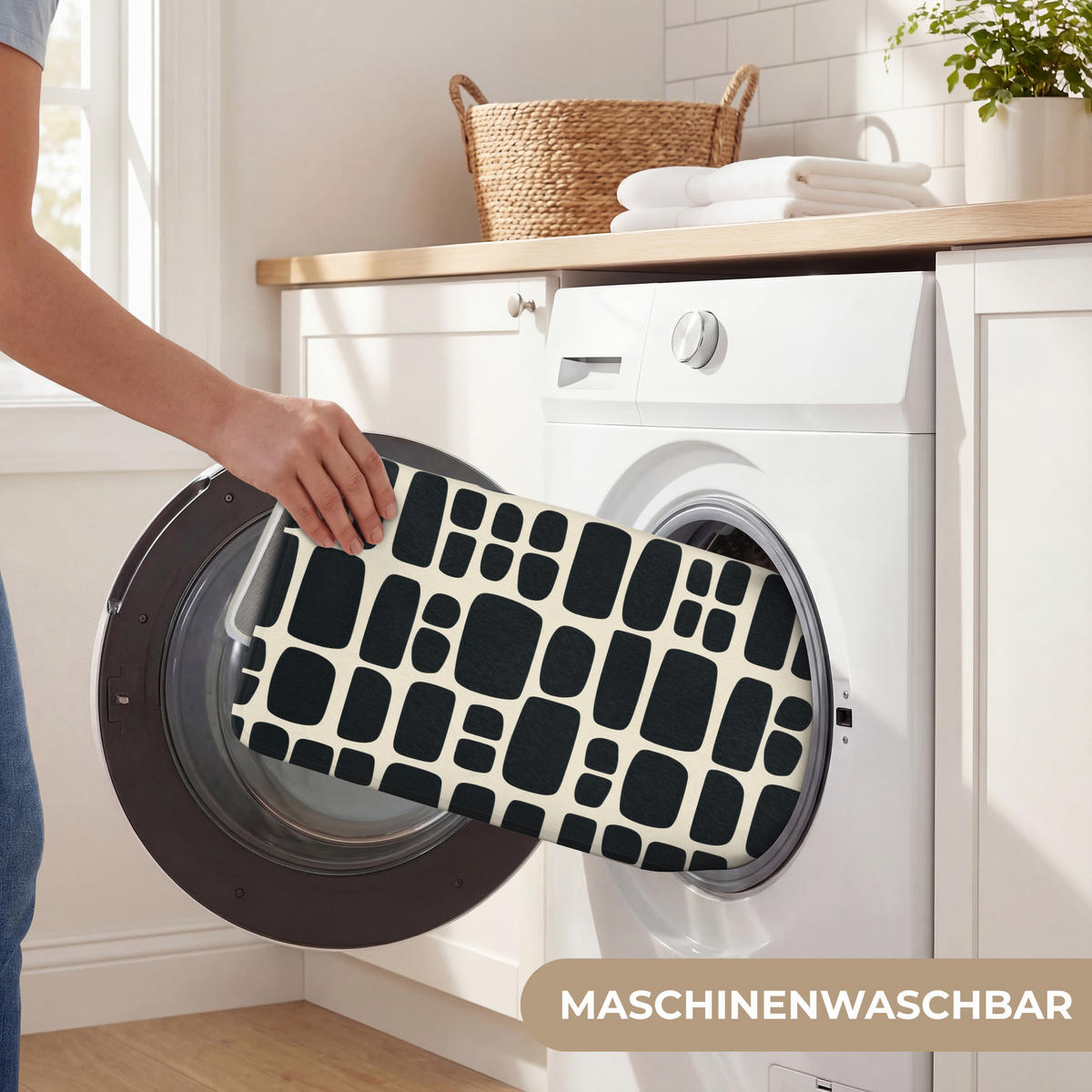 WC PŘEDLOŽKA Moderní - organické - černé 50x80 cm - antracitová, textil/plast (50/1cm) - OnlyWow
