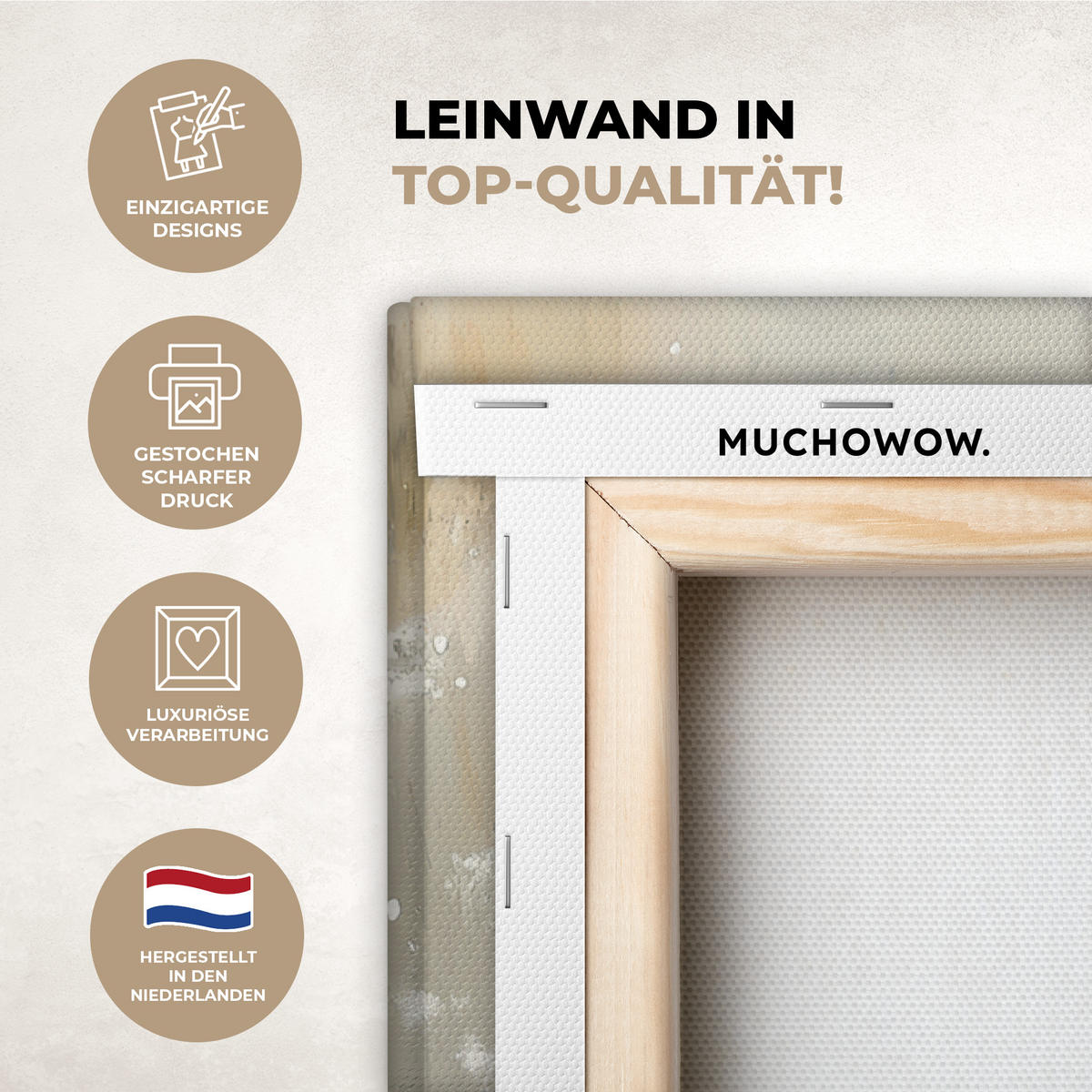 LEINWANDBILD Schneemann - Winter - Schnee - Beige 60x90 cm - Weiß, Textil (60/90cm) - MuchoWow