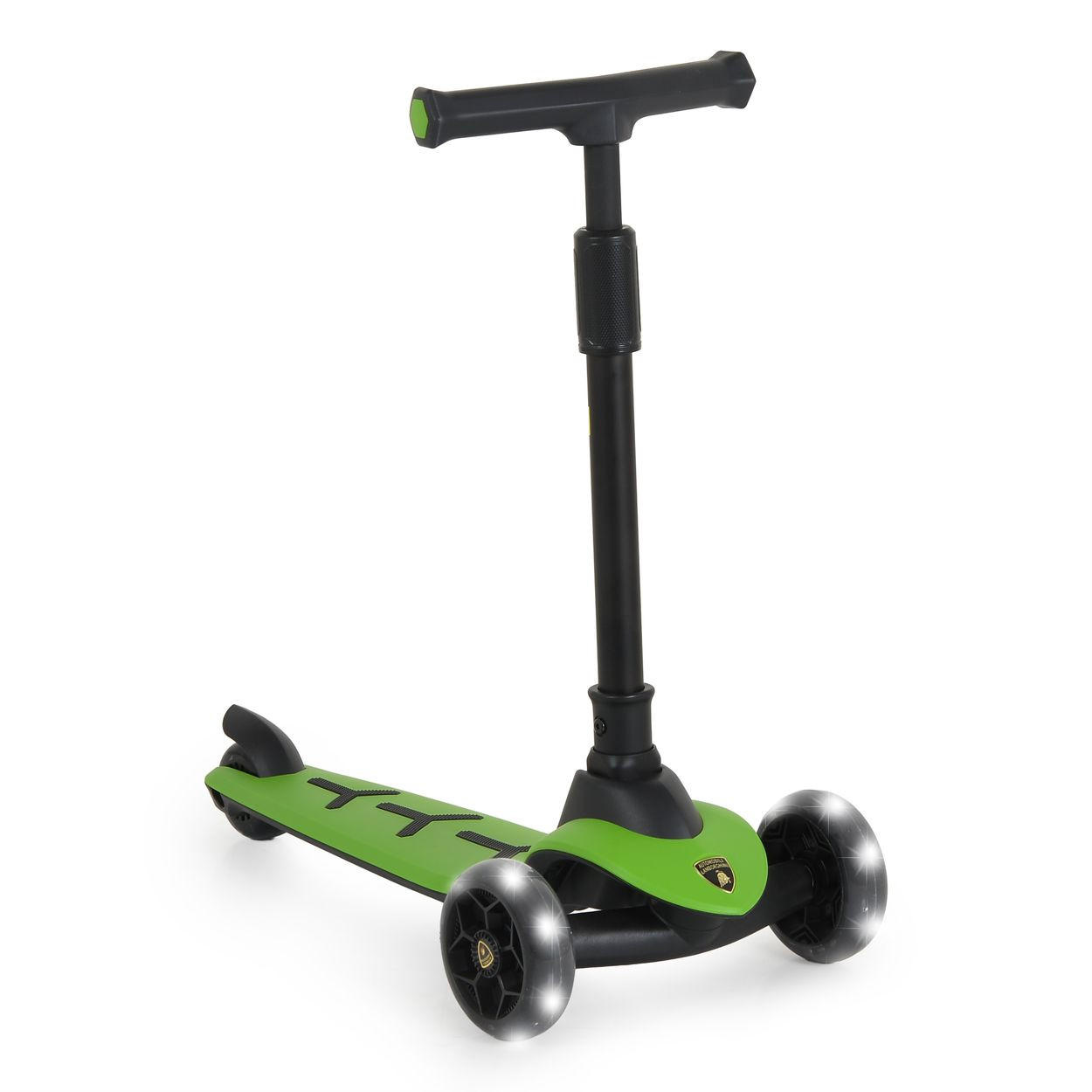 KINDERROLLER Lamborghini Pro grün 3 PU-Räder, ABEC-7, LED-Licht, Schwerkraftlenkung, Hinterradbremse - Grün, Metall (64/32/66cm) - Moni