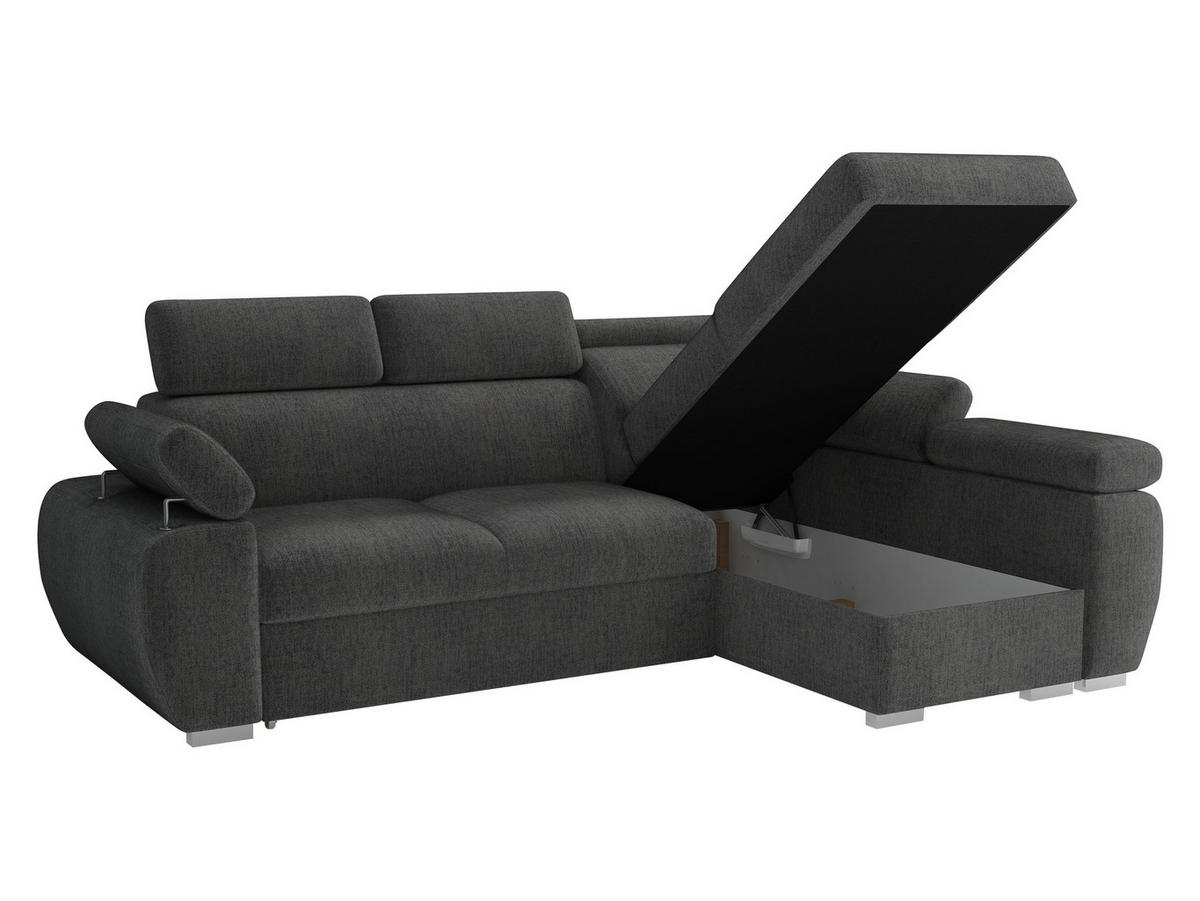 ECKSOFA Boston Mini, Seite: Links - LC+2R - Chromfarben/Greige, Holz/Textil (255/170cm) - MIRJAN24