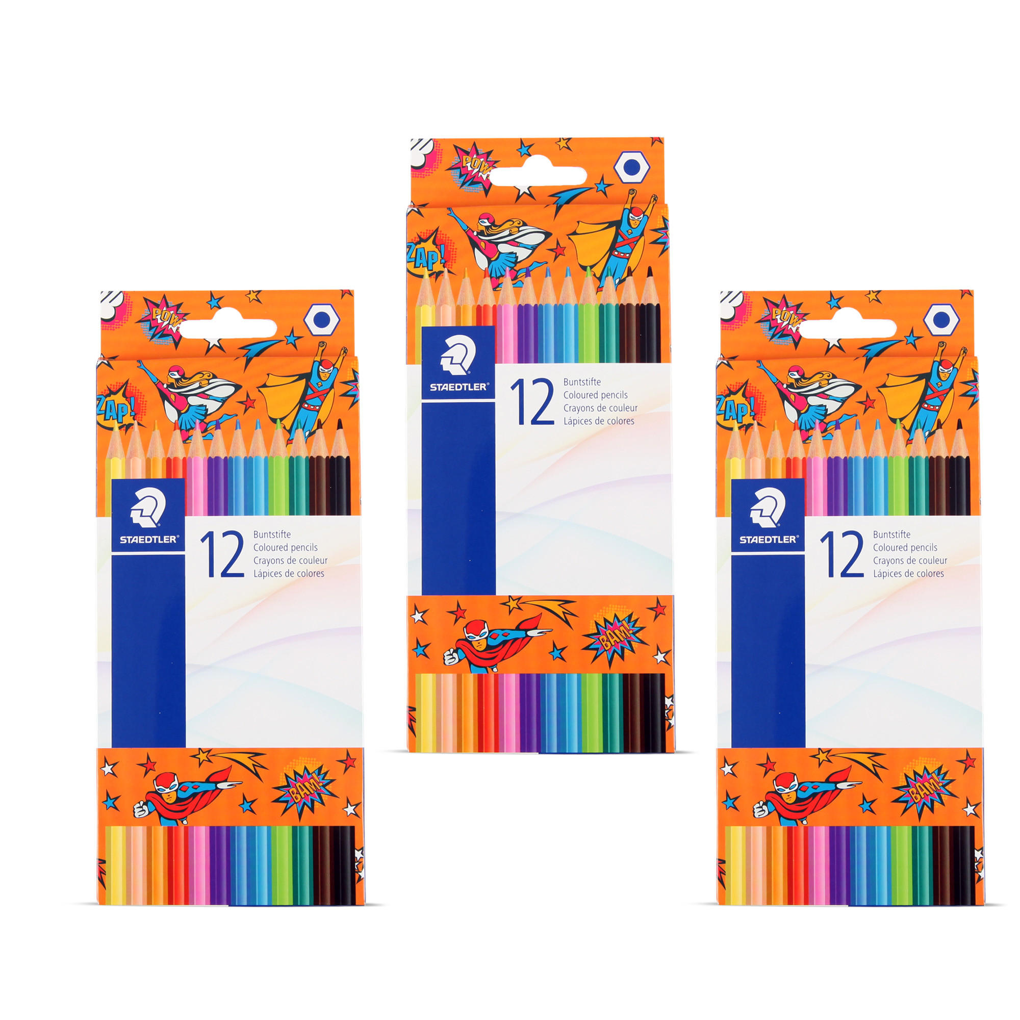 BUNTSTIFTE Set, 3 x 12er Set Farbstifte aus Holz für Kinder und Erwachsende,12 Farben - Vorgespitzte Holzstifte zum Malen oder Zeichnen - Rot/Multicolor, Naturmaterialien (9/19cm) - Bestlivings