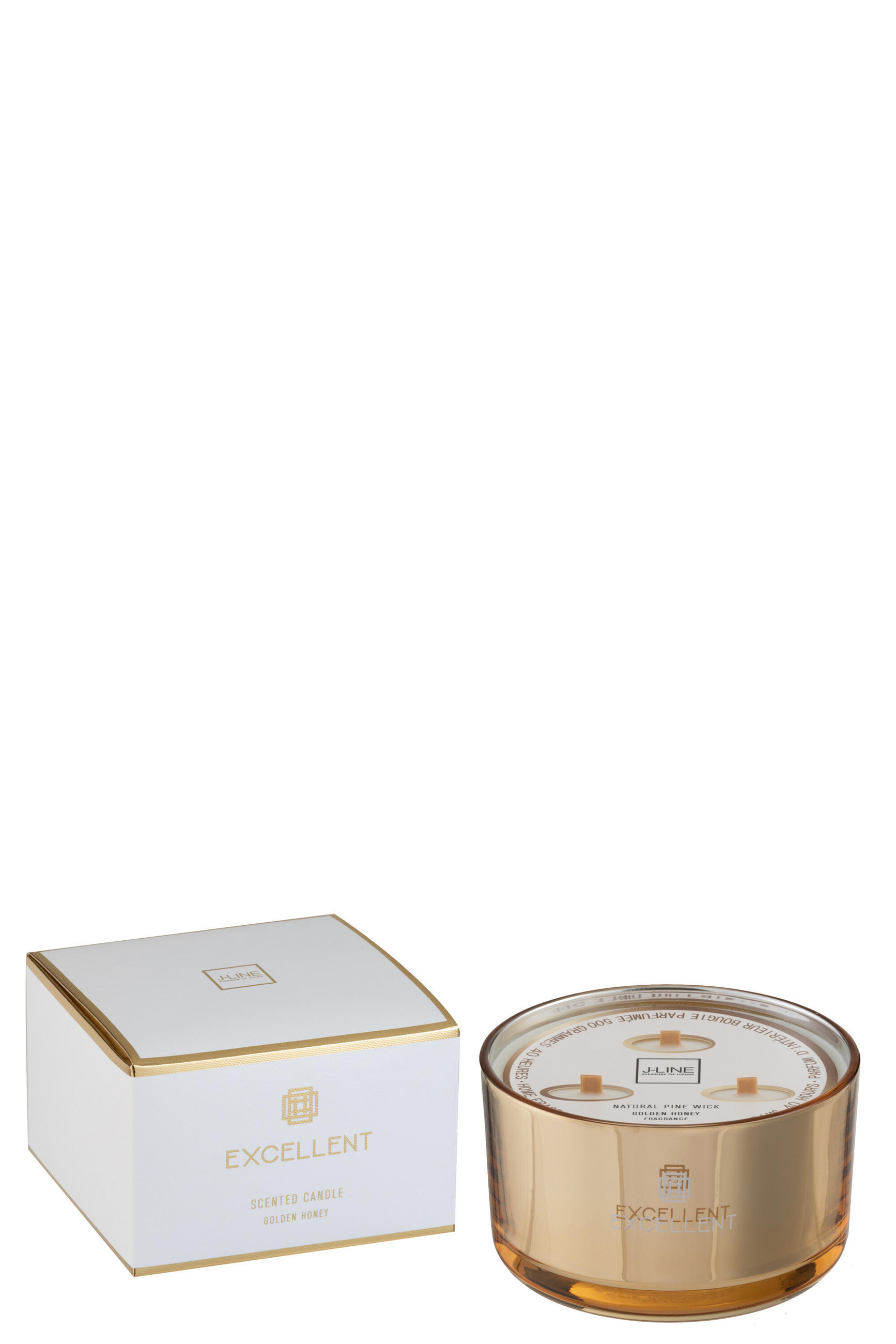 DUFTKERZE EXCELLENT - Glas - Gold - L - 40 Std. - Goldfarben, Glas/Paraffin (14/9.5cm) - J-Line
