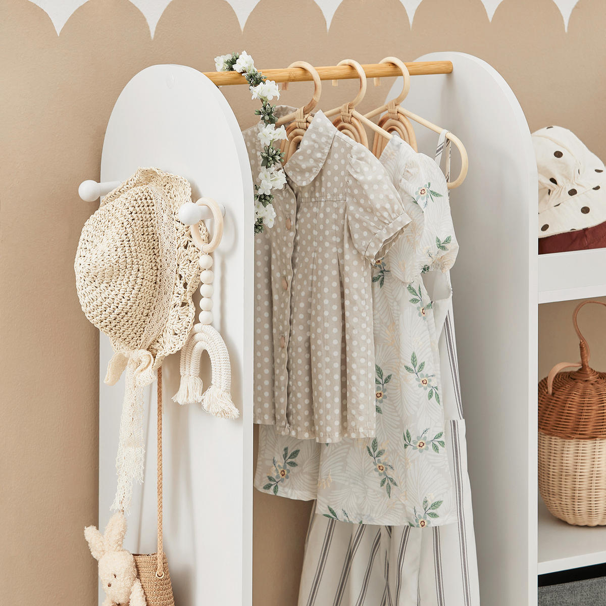 KINDERGARDEROBE Weiß - Weiß, Holzwerkstoff (97/108/35cm) - SoBuy