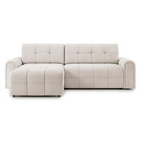 ECKSOFA Simolla Creme links - Creme/Schwarz, Kunststoff/Textil (268/180cm) - Selsey