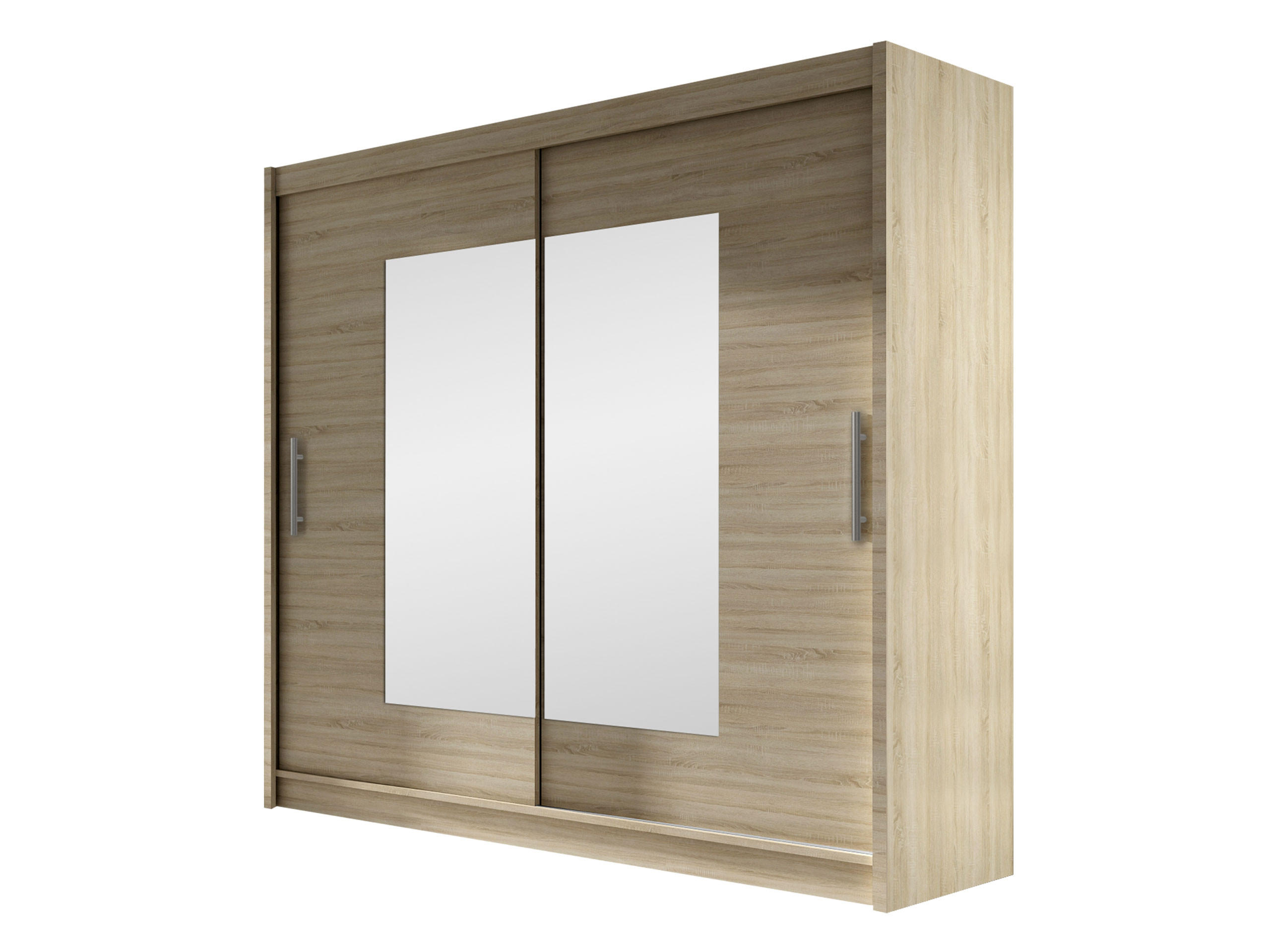 KLEIDERSCHRANK London VII - Silberfarben/Sonoma Eiche, Holzwerkstoff/Kunststoff (180/215/58cm) - MIRJAN24