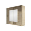 KLEIDERSCHRANK London VII - Silberfarben/Sonoma Eiche, Holzwerkstoff/Kunststoff (180/215/58cm) - MIRJAN24
