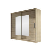 KLEIDERSCHRANK London VII - Silberfarben/Sonoma Eiche, Holzwerkstoff/Kunststoff (180/215/58cm) - MIRJAN24