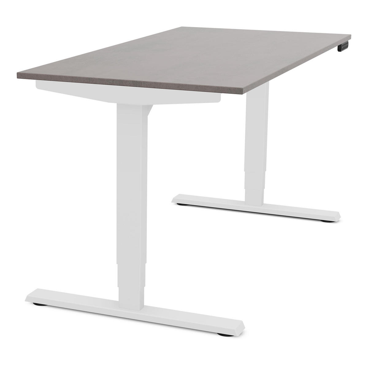 SCHREIBTISCH Elektrisch höhenverstellbarer Schreibtisch Y-Line Sichtbeton Anthrazit Signalweiß 120/70/62-127cm - Schieferfarben/Weiß, Holzwerkstoff/Metall (70/120/127cm) - ASSMANN