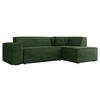 ECKSOFA Lordin Cord, Seite: Rechts - Schwarz/Grün, Holz/Textil (267/205cm) - MIRJAN24