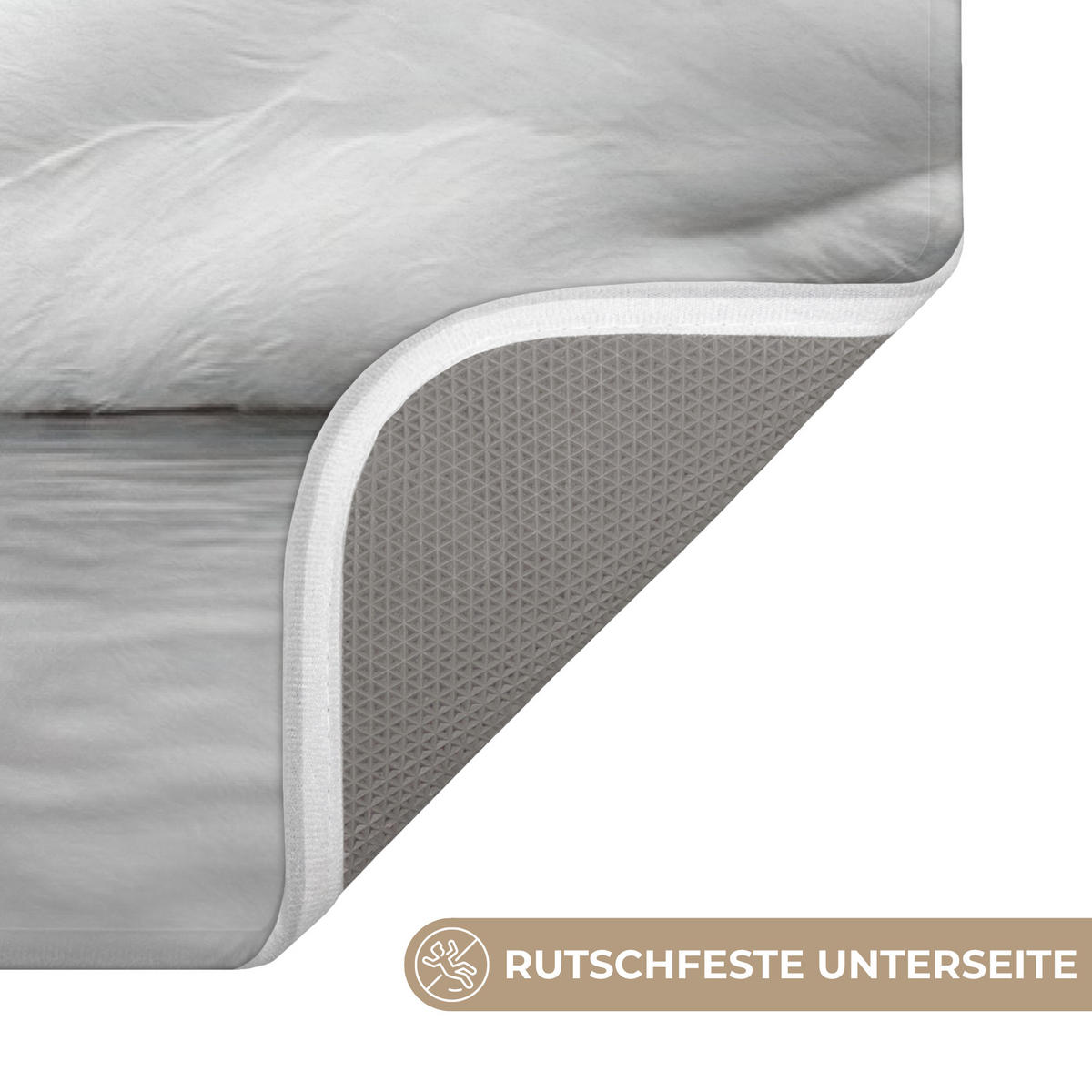 KOUPELNOVÁ PŘEDLOŽKA Labutě - srdce - černá - bílá 90x60 cm - černá, textil/plast (90/60cm)