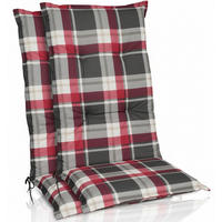 HOCHLEHNERAUFLAGE Sunny RK 120x50x6cm Bordeaux Kariert (2tlg) - Bordeaux, Textil (50/6/120cm) - Beautissu 