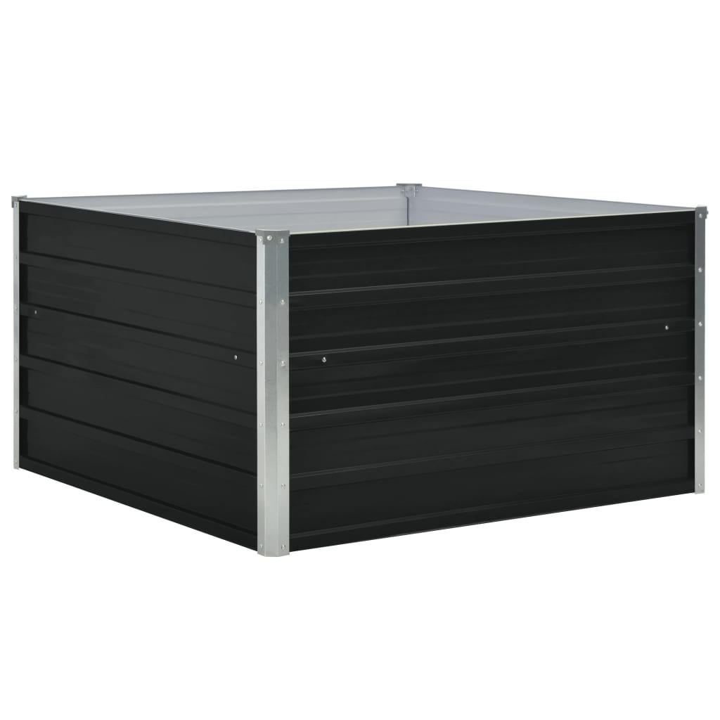 HOCHBEET 100x100x45 cm Verzinkter Stahl Anthrazit - Anthrazit, Metall (100/45/100cm) - furnicato