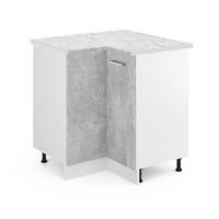ECKUNTERSCHRANK R-Line Beton 75.6 cm, AP Marmor - Schieferfarben/Hellgrau, Holzwerkstoff (75.6/81.6/60cm) - Vicco