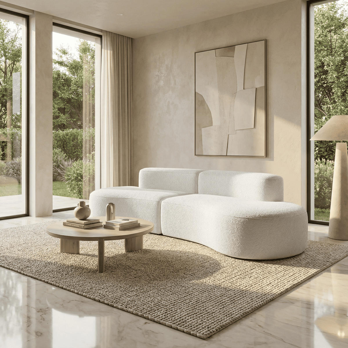 SOFA Lounge Weiß 2-Sitzer - Weiß, Textil (240/75/102cm) - COCO Living