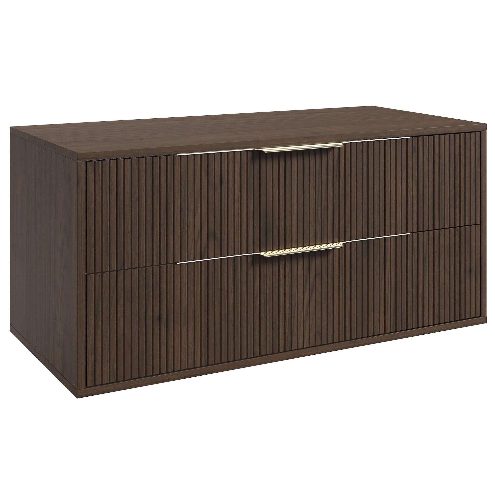 WASCHBECKENUNTERSCHRANK Rimini 2 Schubladen Walnuss Braun - 100 x 46 x 46 cm - Eichefarben/Weiß, Holz (100/46/46cm) - Badplaats
