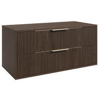 WASCHBECKENUNTERSCHRANK Rimini 2 Schubladen Walnuss Braun - 100 x 46 x 46 cm - Eichefarben/Weiß, Holz (100/46/46cm) - Badplaats