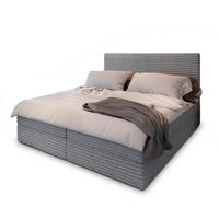 POSTEL BOXSPRING PISA 160x200 cm, s matrací a úložným prostorem, světle šedá - světle šedá, kompozitní dřevo/textil (160/200cm) - MASSENO