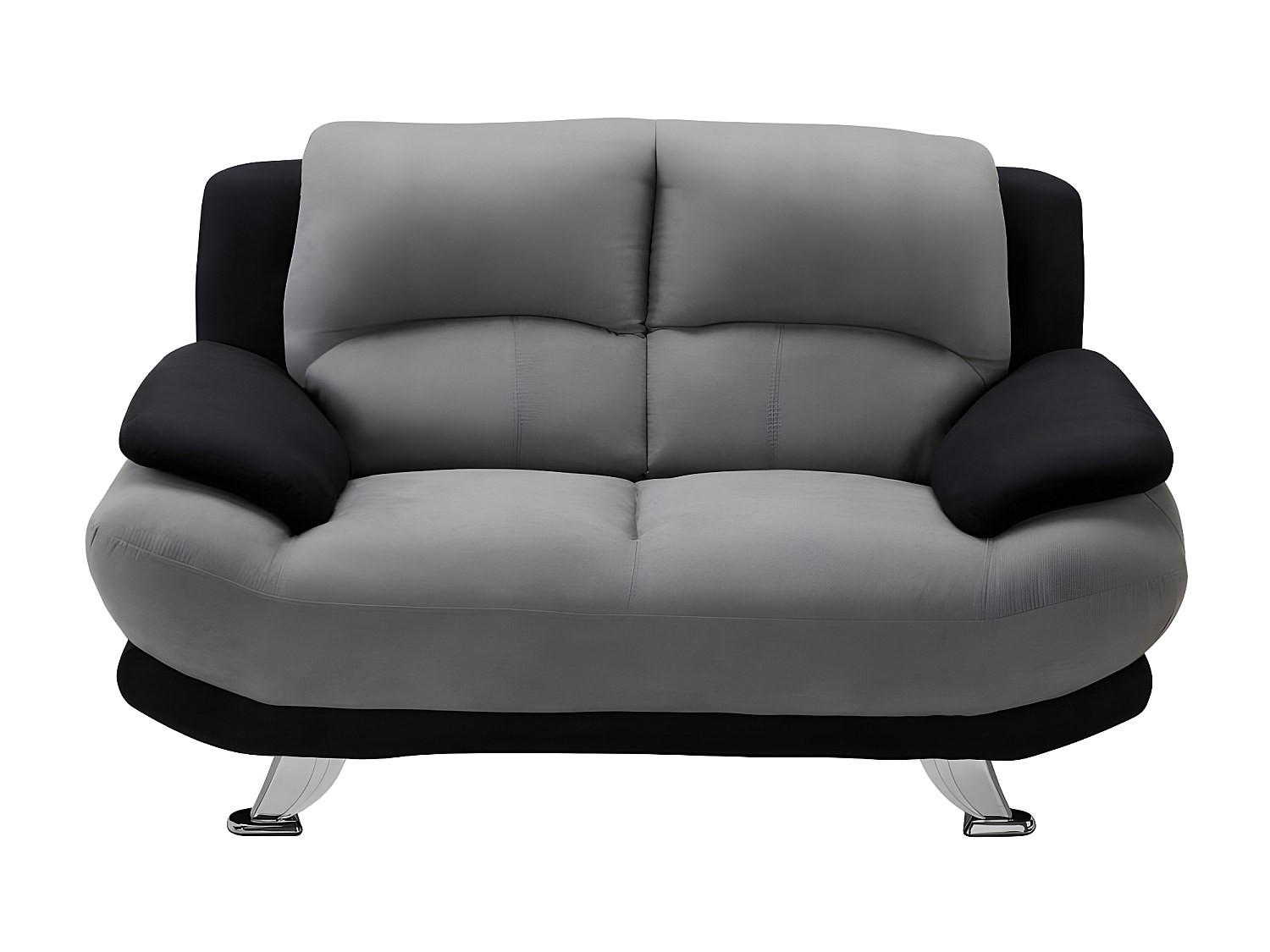 SOFA ohne Schlafmöglichkeit - 2 Personen - Stoff, Stoff - Schwarz, Grau - - Schwarz, Textil (150/89/91cm) - Vente-Unique