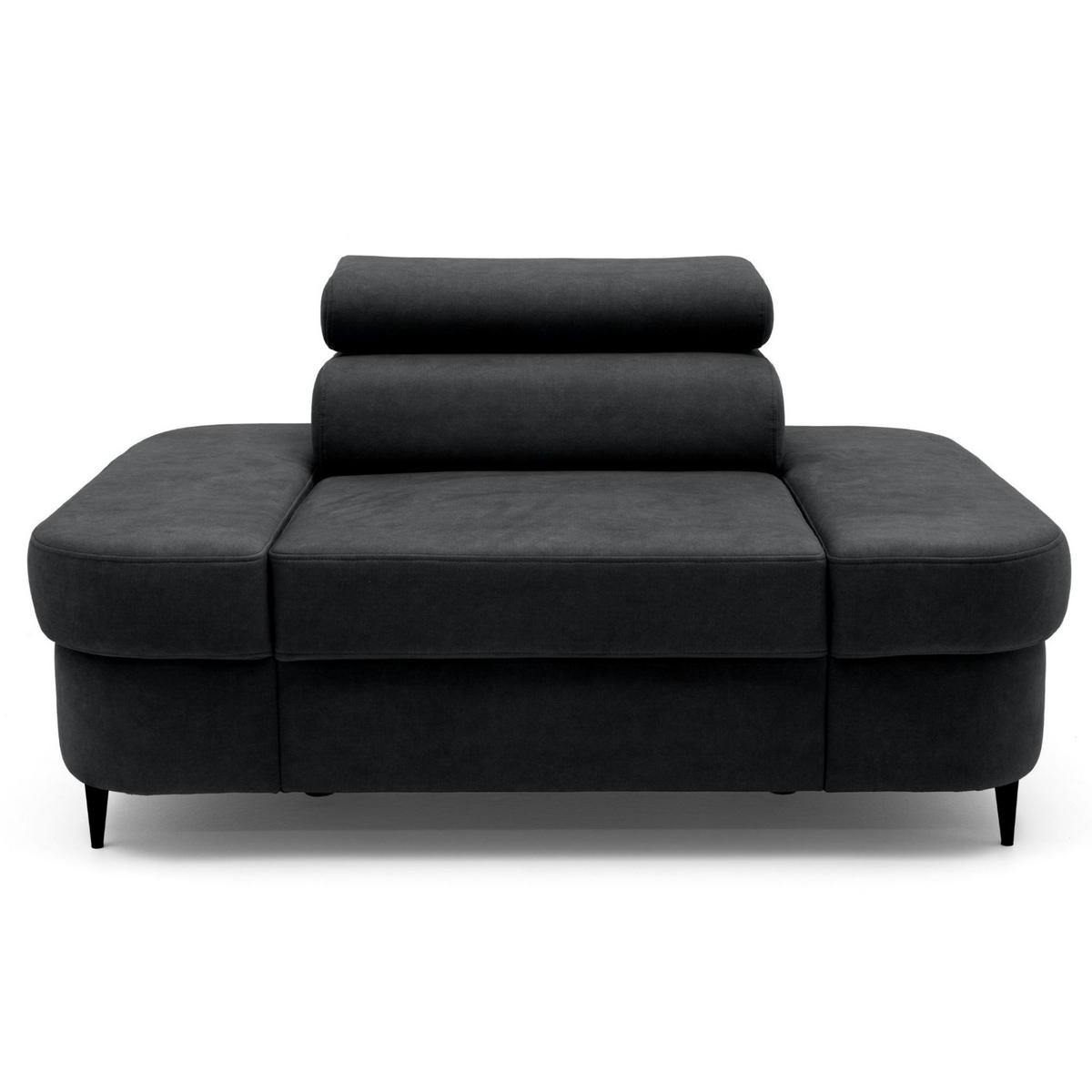 SESSEL PRIAM mit verstellbare Kopfstütze Velours Anthrazit - Anthrazit/Schwarz, Holz/Textil (145/97/105cm) - Muffo